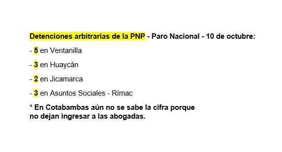 Mataperrea's tweet photo. 🚨#ATENCIÓN | Hasta el momento se conoce que son 13 ciudadanos detenidos de forma arbitraria por la @PoliciaPeru durante la represión en el #ParoNacional contra la inseguridad y el crimen organizado. https://t.co/5V0xjDXOd0