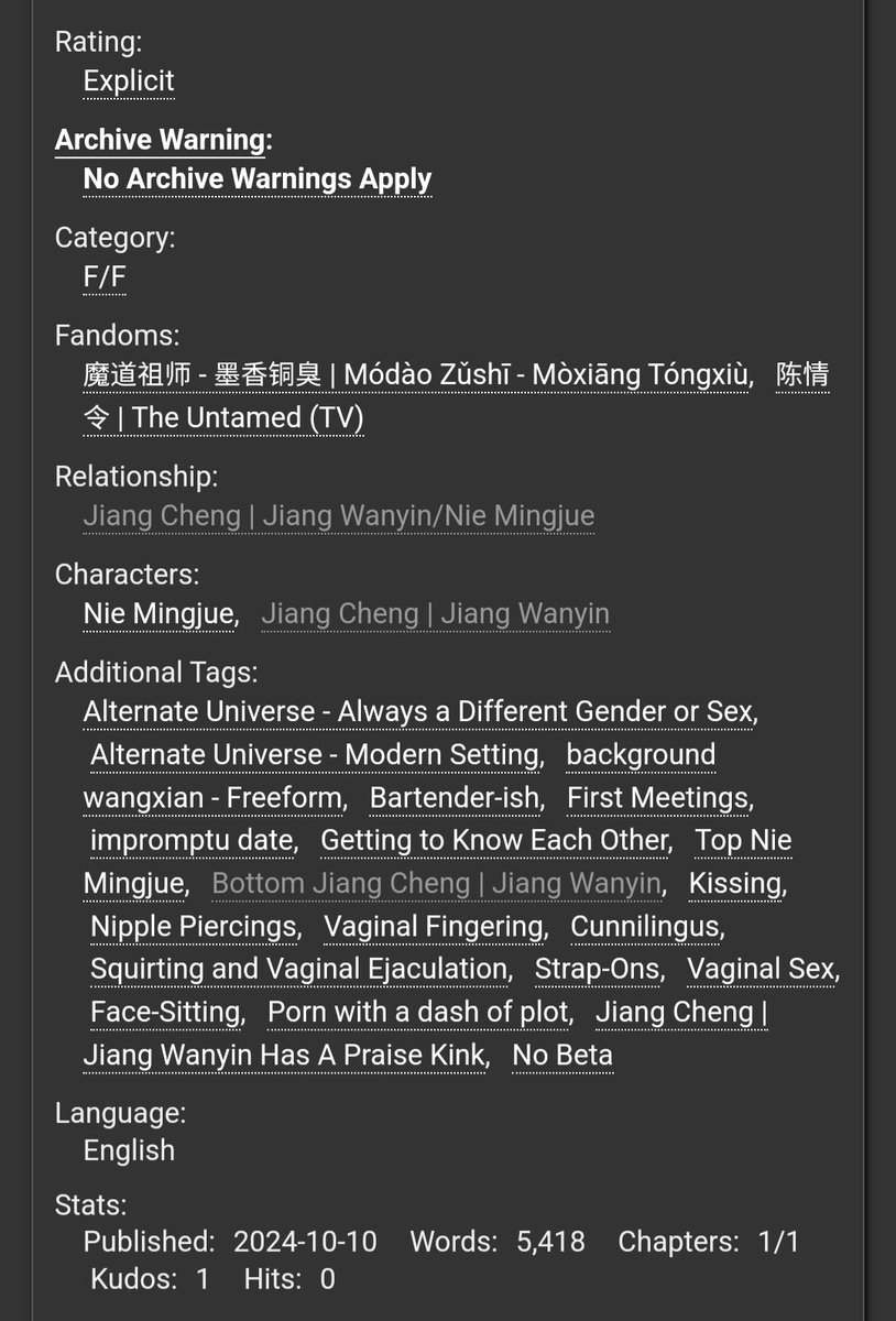 It's been a while since I wrote some #mingcheng... I missed it. So here's some horny lesbian mingcheng! 💕