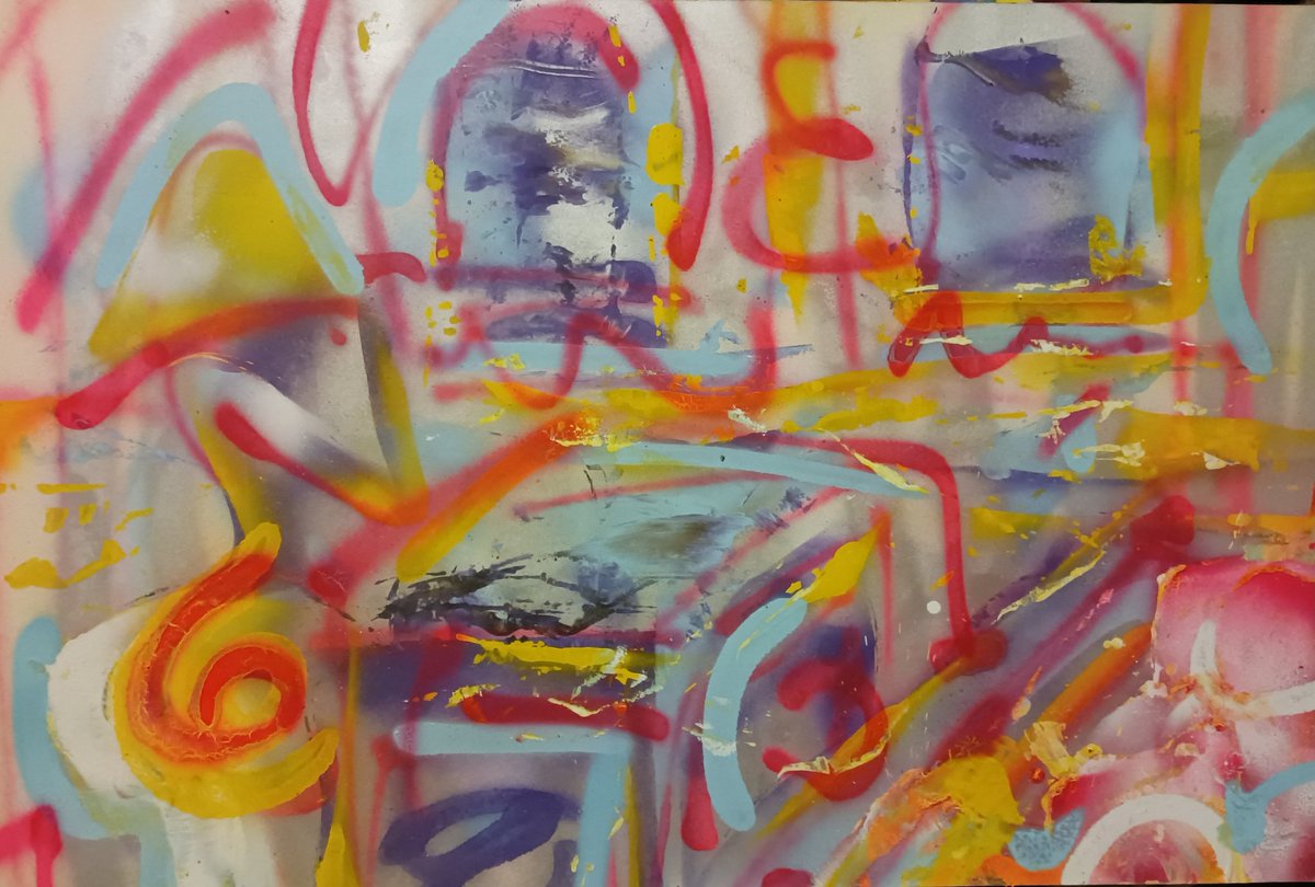 murtha_paul's tweet photo. Thursdays spraypaint by me titled skylit backroad ferret juggling #diggitteedesigns #almonessonart #absractart #spraypainter #spraypaintart #artcommunity #paint #newjerseyartist #absractartist #contemporaryart #modernart #njartist #art #artist #abstract #thursday #thursdayvibes https://t.co/TCiRkb6AUn