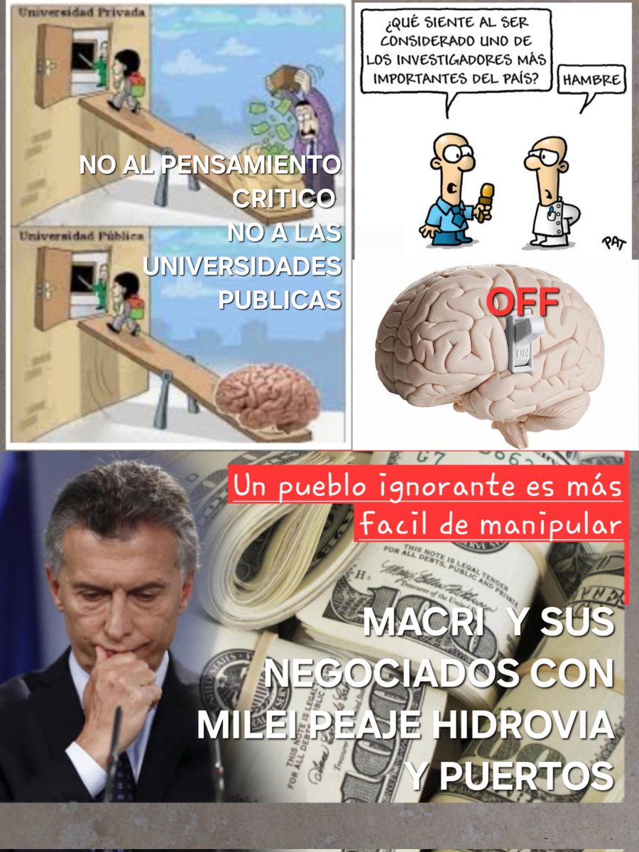 Crisgo20201's tweet photo. @AlePeronista #RealidadVsRelato‼️
Necesitan trabajadores ignorantes hambrientos y regalados, mano de obra barata. Seguir entregando las riquezas del país a los mercados corpofinancieros a costa de las familias https://t.co/reEWL3aZLA