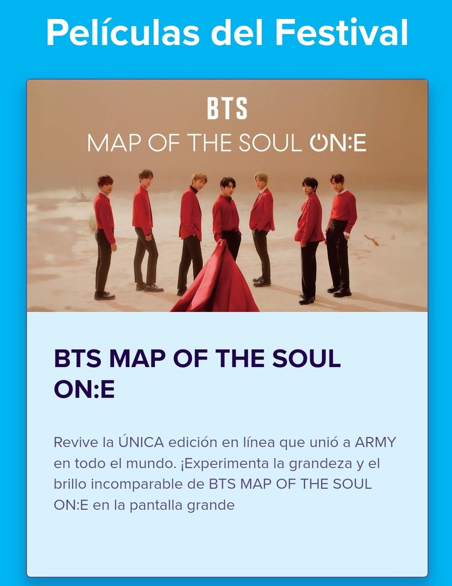 peruviarmy_twt's tweet photo. �� ARMY Perú🇵🇪 | HYBE TENDRÁ UN CINE FEST IN LATAM por una semana. Respecto a #BTS se transmitirá BTS MAP OF THE SOUL ON:E en CINES 💜
📆 14 al 20 de Nov. en Cinépolis
🎟️Venta: 17 de Oct.
Para más info, registrarse:
🔗 https://t.co/18IaZT68Bu
#HYBECINEFEST_LATAM
#BTS_LATAM https://t.co/CXpai0UEgS