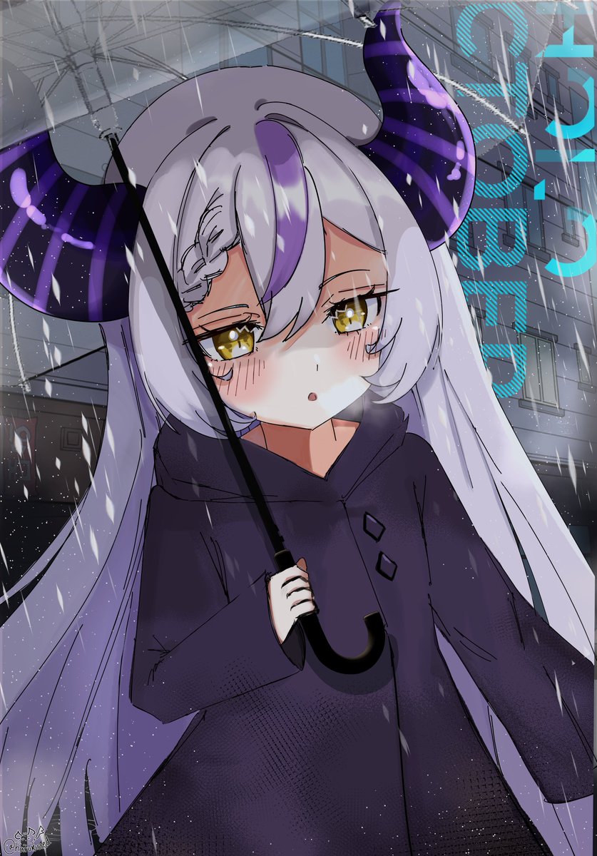 day 9: raincoat 🌂🌧️
 #HOLOctober #laplus_artdesu