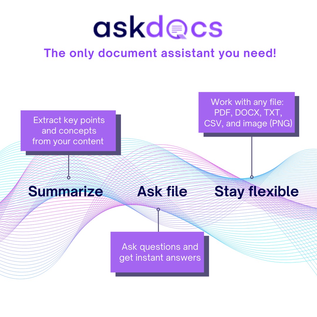 AskDocs_AI's tweet image. Understand complex documents with increased accuracy using the power of generative AI 🤖

Designed for flexibility, across industries.

Try @AskDocs_AI FREE today!
#JustAskDocs #DocumentAssistant