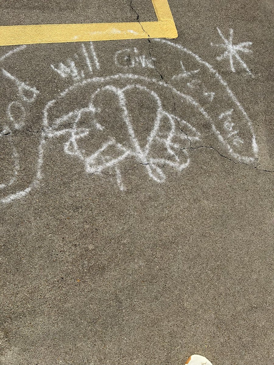 We had a drill at school and walking to the grass I saw this in the court♥️♥️