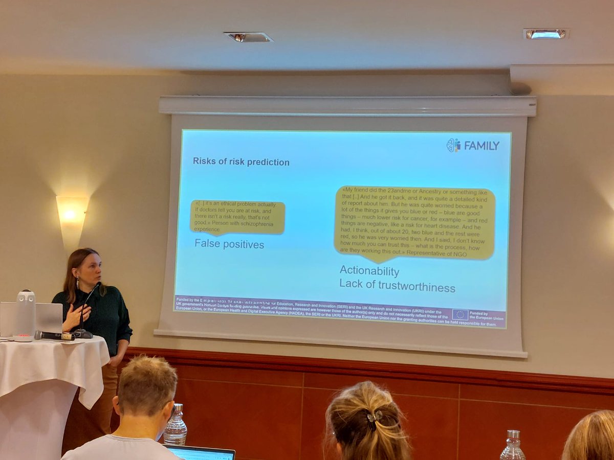 EUFAMI's tweet image. Day 2 of our @family_eu general assembly in beautiful Riga, Latvia ! Dr. Signe Mezinska discusses the ethical dimensions and social impact of intergenerational transmission of risk and mental illness prediction.
 #MentalHealthMatters #Ethics #FAMILYProject