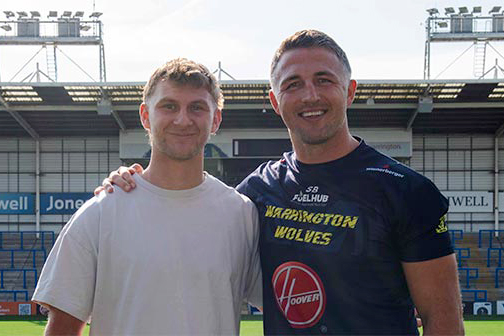 #RGSRugby OG '19 Alfie Johnson has made the switch from rugby union &amp; Sevens to join the Super League giants Warrington Wolves, pictured alongside Head Coach &amp; former England rugby union star Sam Burgess <a href="/rgsgog/">RGS Guildford OGs & Community</a> <a href="/RGSGPE/">RGS Sport and PE</a> <a href="/RGSGRugby/">RGS Rugby</a>
