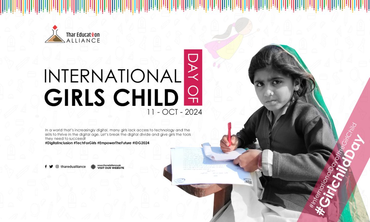TharEduAlliance's tweet image. In a world that’s increasingly digital, many girls lack access to technology and the skills to thrive in the digital age.

Let’s break the digital divide and give girls the tools they need to succeed!

#internationalgirlschildday 
#DigitalInclusion #TechForGirls