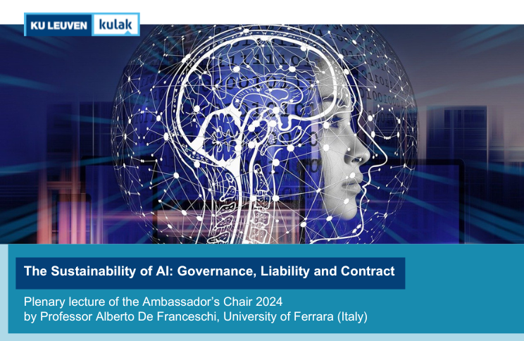 This year the Ambassador's Chair Kulak 2024 is granted to Professor Alberto De Franceschi from the University of Ferrara. His research aligns seamlessly with the two cross-cutting research axes at Kulak: #AI and #sustainability. 

Register via kulak.kuleuven.be/ambassadorscha…