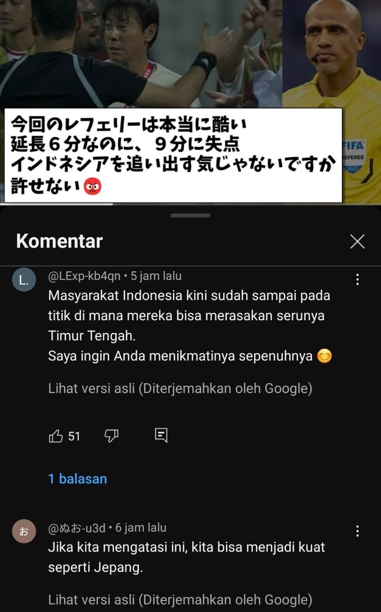 idextratime's tweet image. Sejumlah komentar dari suporter Jepang yang juga pernah merasakan dikerjai oleh wasit dari Timur Tengah.. 😳