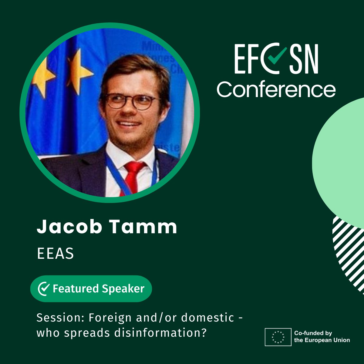 We have another engaging speaker joining us for the #EFCSNConference: Jacob Tamm of EEAS will speak at the session “Foreign and/or domestic - who spreads disinformation?" Interested in attending? There is still time to register for the conference: efcsn.com/conference-2024.