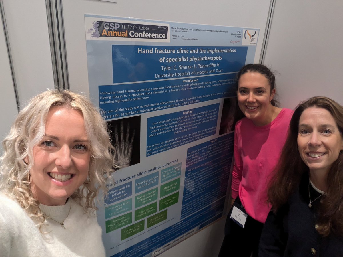 Hands, Burns and Plastics Therapy Team UHL (@hbp_therapy_uhl) on Twitter photo CSP conference time for <a href="/lauralillie1/">Laura Sharpe</a> <a href="/clare_physio/">Clare Tyler</a> and <a href="/helen_hedfan/">Helen tunnicliffe</a> presenting a poster on the implementation of hand therapists in fracture clinic at Leicester Hospitals <a href="/csp24/">CS Phelps</a> CSP conference time for <a href="/lauralillie1/">Laura Sharpe</a> <a href="/clare_physio/">Clare Tyler</a> and <a href="/helen_hedfan/">Helen tunnicliffe</a> presenting a poster on the implementation of hand therapists in fracture clinic at Leicester Hospitals <a href="/csp24/">CS Phelps</a>