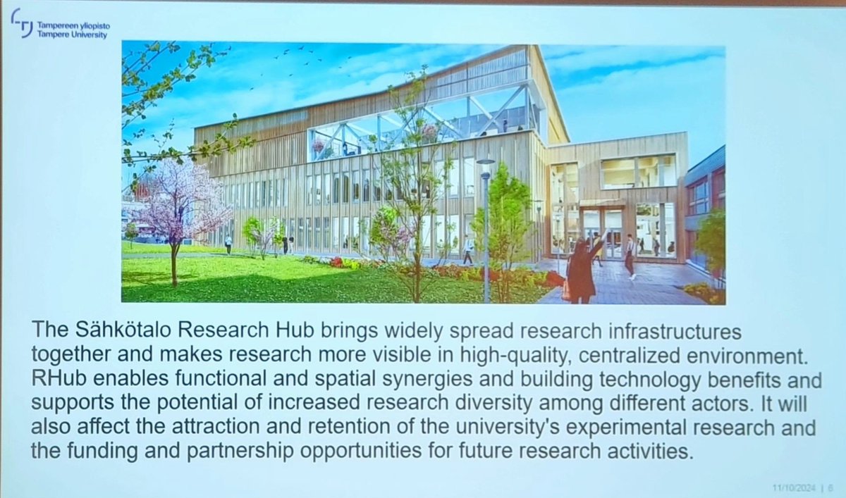 Vice Dean <a href="/MVippola/">Minnamari Vippola</a> presented the development of the research infrastructures in Hervanta and especially the Sähkötalo Research Hub which is now in the construction phase. #MaterialsScienceDay