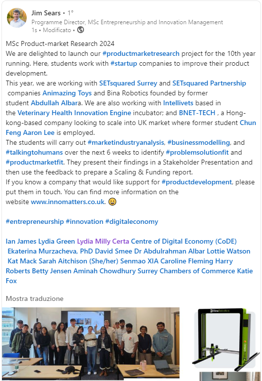 SurreyCoDE's tweet image. #CoDEEducation
New academic year and new insights from our MSc, with the launch of a new round of the #productmarketresearch project, under the invaluable lead of @JA_Sears
