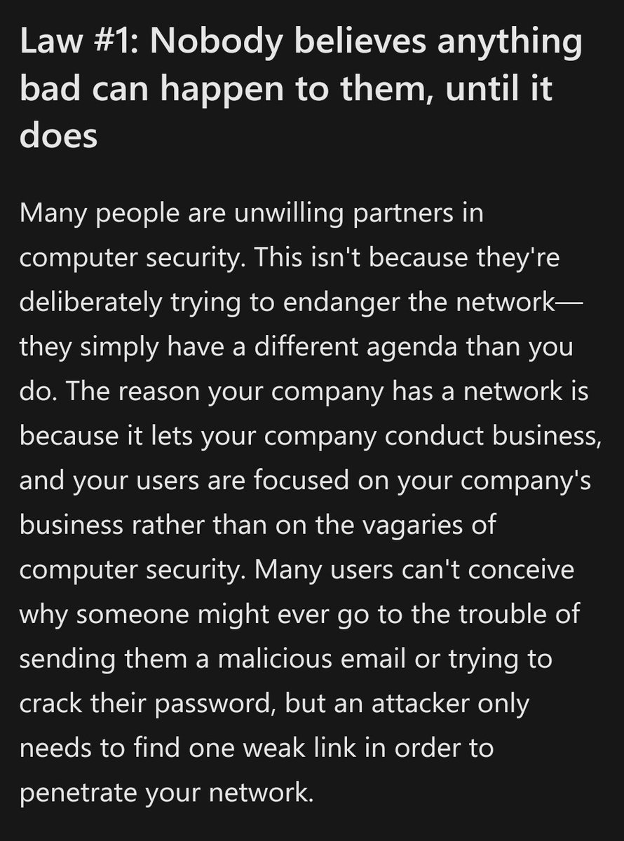 Law #1 is the one which I usually tell everybody but they usually ignore it but when it actually happens and it have happened I don't "That's what I was trying to say but you didn't listen" 🤷‍♂️