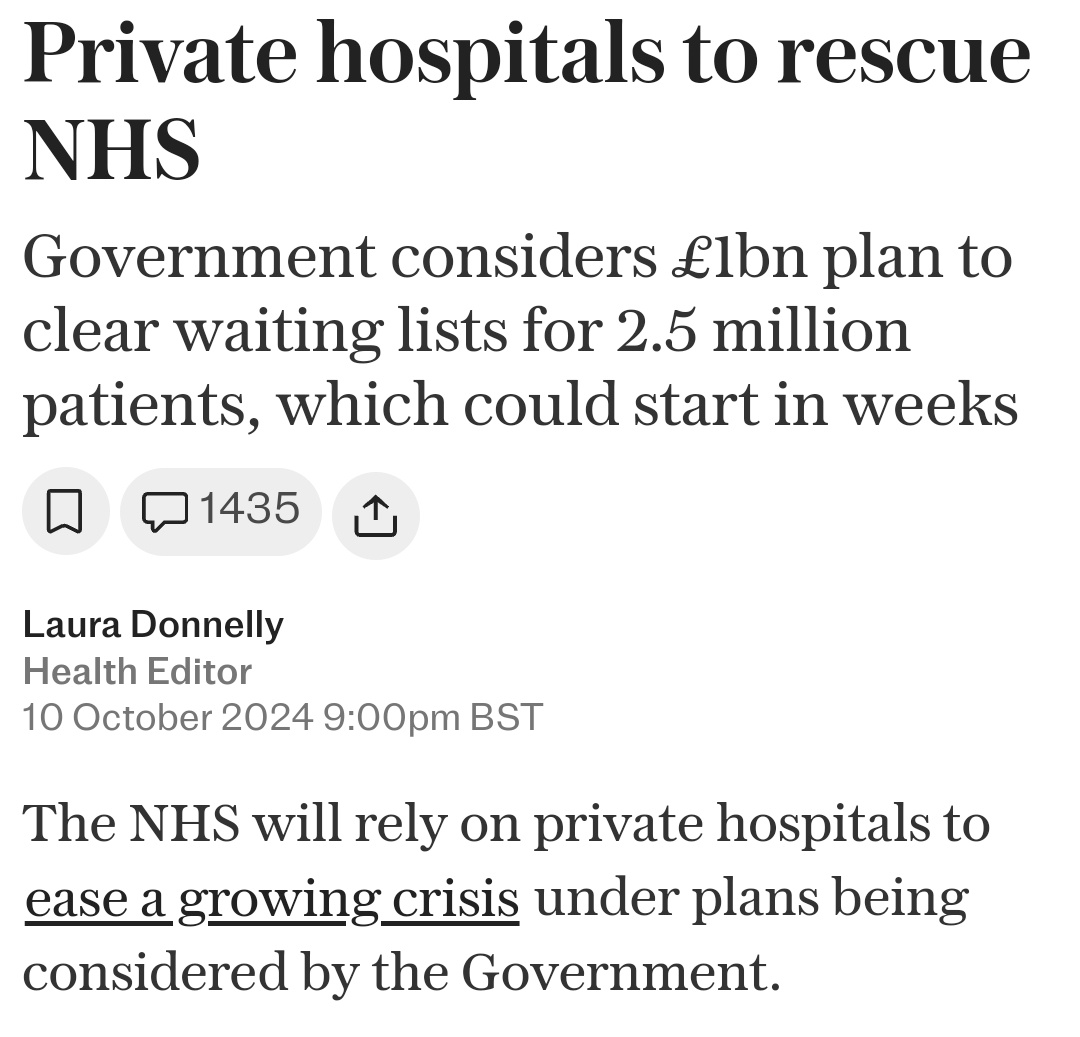 Heccles94's tweet image. Noam Chomsky explains the steps of privatisation:

👉 Defund
👉 Make sure things don’t work
👉 People get angry
👉 You hand it over to private capital

We must not allow this in the NHS

#SOSNHS