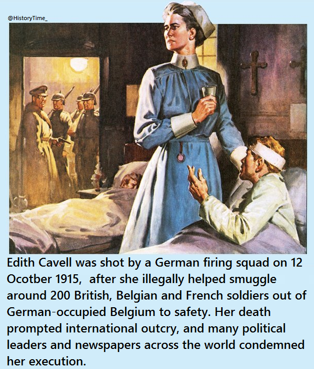 #OTD 11 October 1915. English nurse Edith Cavell was sentenced to death in Belgium by German military court for 'treason'