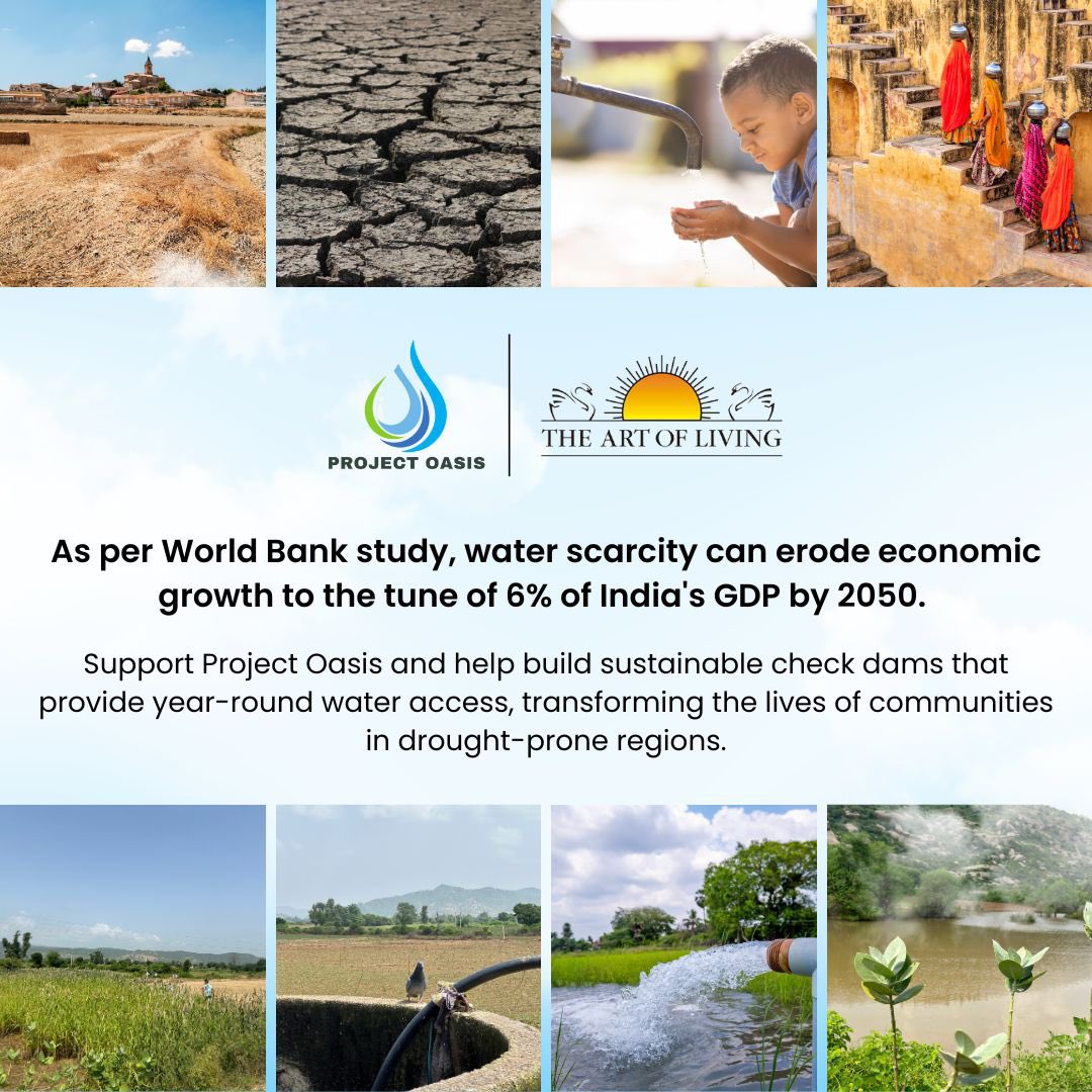 ProjectOasis02's tweet image. Water scarcity threatens not just communities, but the very foundation of India’s economy—potentially reducing GDP by 6% by 2050, according to the World Bank. Project Oasis is working to change that by constructing sustainable check dams

#ProjectOasis #WaterForLife
