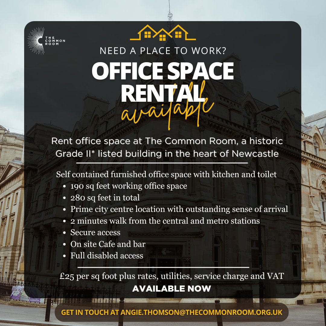 By leasing this space you'll be supporting The Common Room's aims to inspire and engage the next generation of engineers through education and our unique heritage