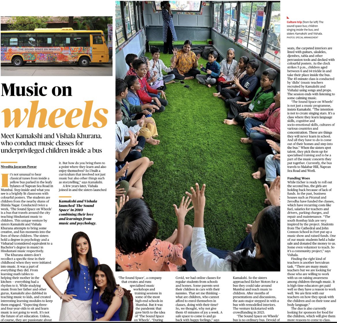 Have you seen this bright yellow bus that moves in the slums of Mumbai to teach music to the children there? My story for The Hindu newspaper today