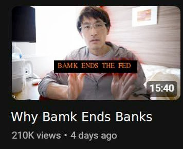 <a href="/sanjfomojis/">Sanj 😶‍🌫️</a> $BAMK is prophesized to flip and end the Federal Reserve.

Seems pretty undervalued to me.