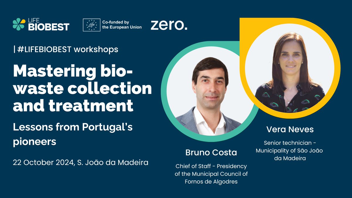 zerowasteeurope's tweet image. The #LIFEBIOBEST workshops in 🇵🇹 are only two weeks away!

Join us in S. João da Madeira on 22/10 to learn about #biowaste collection and treatment from local experts Bruno Costa (Fornos de Algodres) and Vera Neves (@S_JoaodaMadeira).

See you there 👋 zurl.co/yfTI