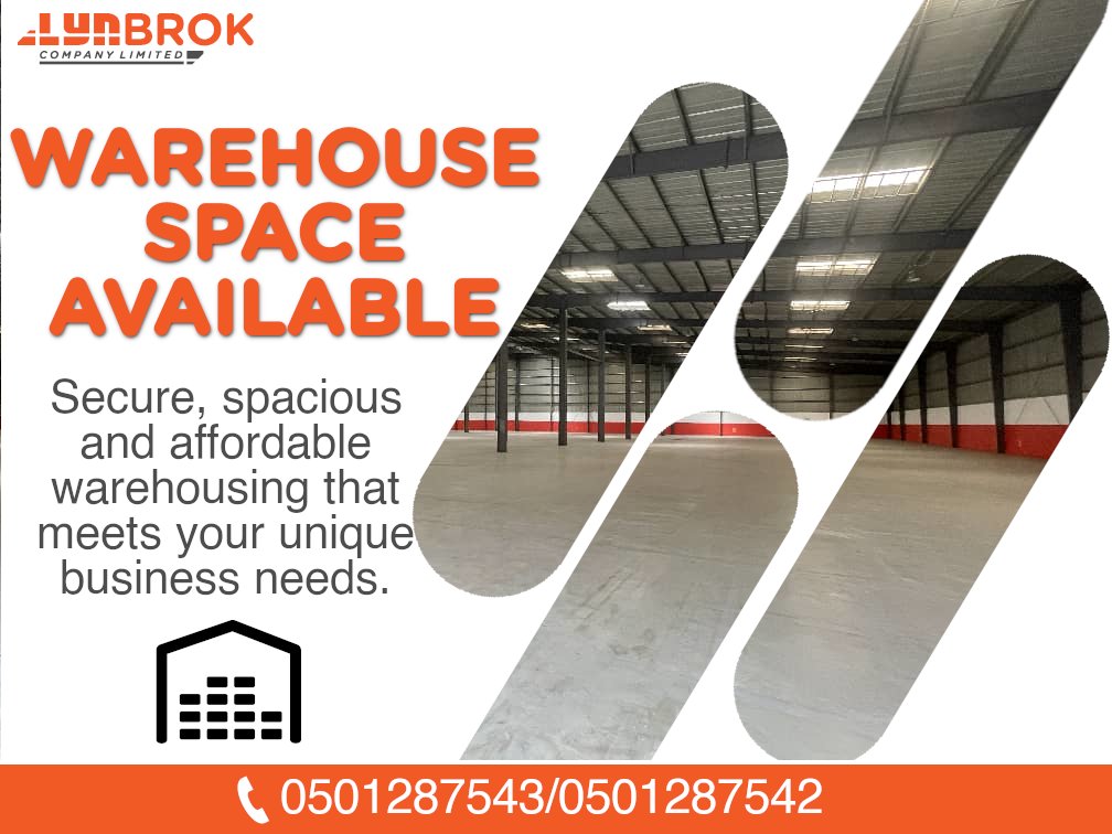 lynbrokgh's tweet photo. Get secure, spacious and affordable warehousing that meets your unique business needs at Lynbrok today.
#WarehousingExcellence https://t.co/UnxoFXnriE