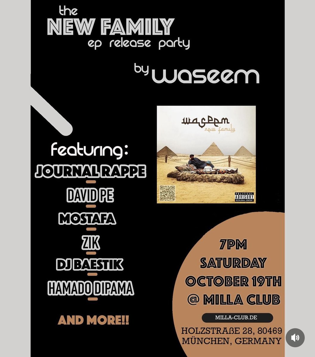 FollowMostafa's tweet photo. Running around Germany for a few weeks this fall with the brother Waseem. Can’t wait ✨🫶🏽

First show’s October 19th at Milla Club in Munich ✅

#hiphop #rap #music #mostafa #lbol #littlebitoflove #nvmnd #show #concert #live #party #germany #munich #international #europe https://t.co/J7OBrCpEBI