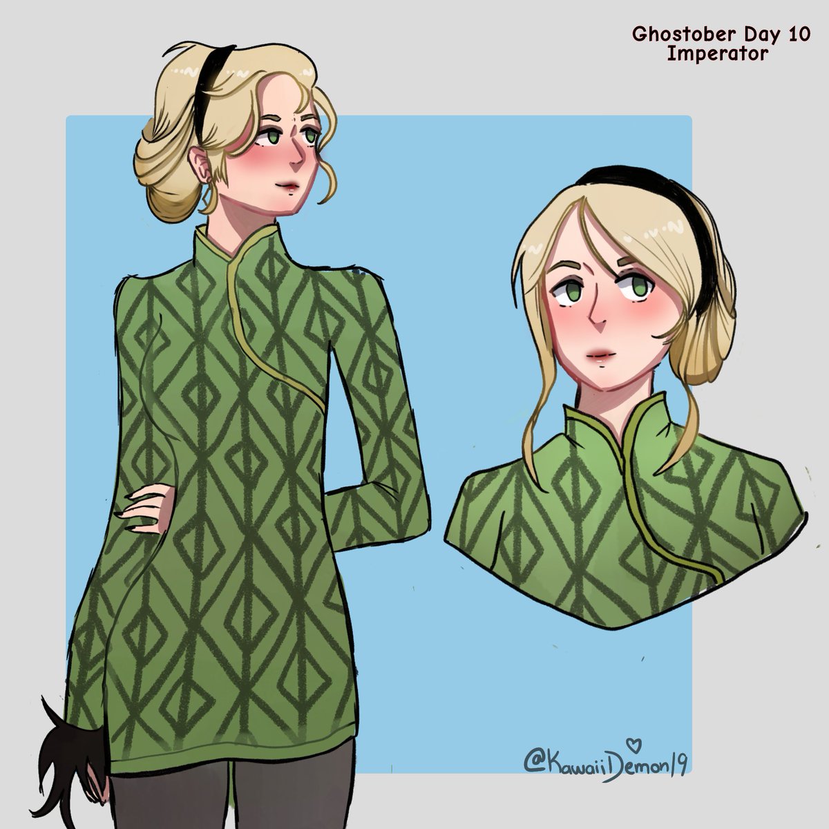 #ghostober Day 10
Imperator 💚✨️
<a href="/Hysteric_Muse/">Muse</a>

#ghostober2024 #thebandghost #ghostband #tobiasforge #Ghost #ghosthmovie #ghostfanart #imperator #sisterofsin #sister #imperator #inktober #digitalart