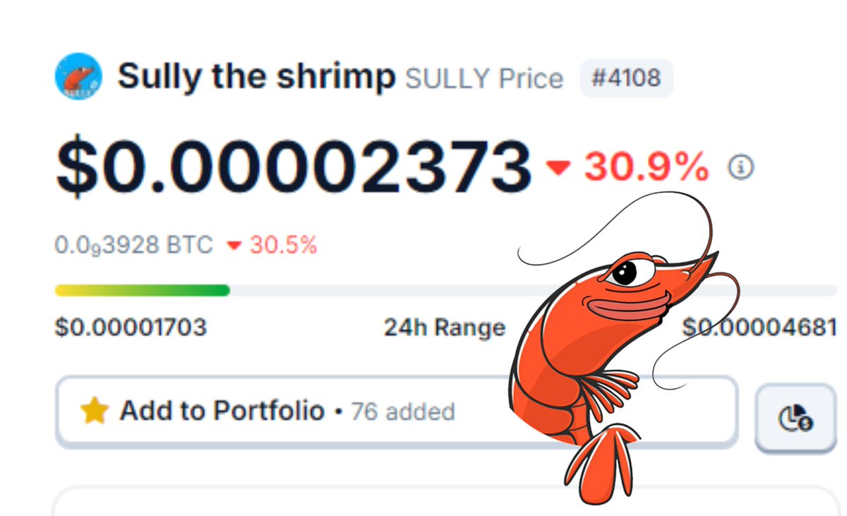 $SULLY ARMY 🪖🦐

Add the shrimp to your portfolio ⭐️

It will be important today... 

coingecko.com/en/coins/sully…