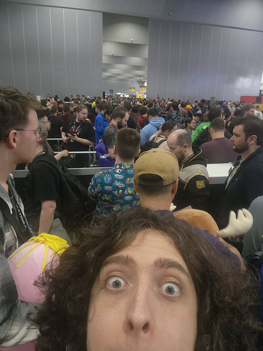 In line again to get into the Merch line so I can buy a shirt.  This is a right of passage for #PAXAus