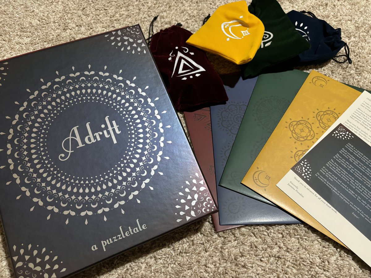 BoardGameBlitz's tweet image. Just opened up my copy of Adrift: a puzzletale (I got a review copy from @GetPostCurious) and wow it’s so beautiful! They always have such quality components to go with their quality puzzles and story, so I shouldn’t be surprised but I still was!