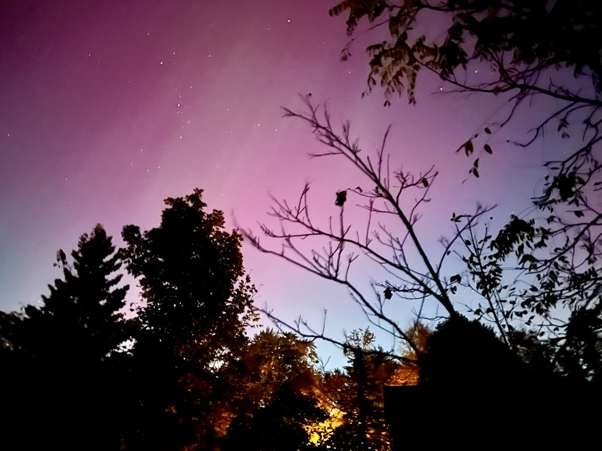 DocMalec's tweet photo. Right in my own backyard ! #Auroraborealis visible with the naked eye…. Even better with the 📸! Social media coming through for me again when my neighbours posted…. Stunning !! #northernlights 🇨🇦 @TownOfMiltonON https://t.co/bm2oaNtjja