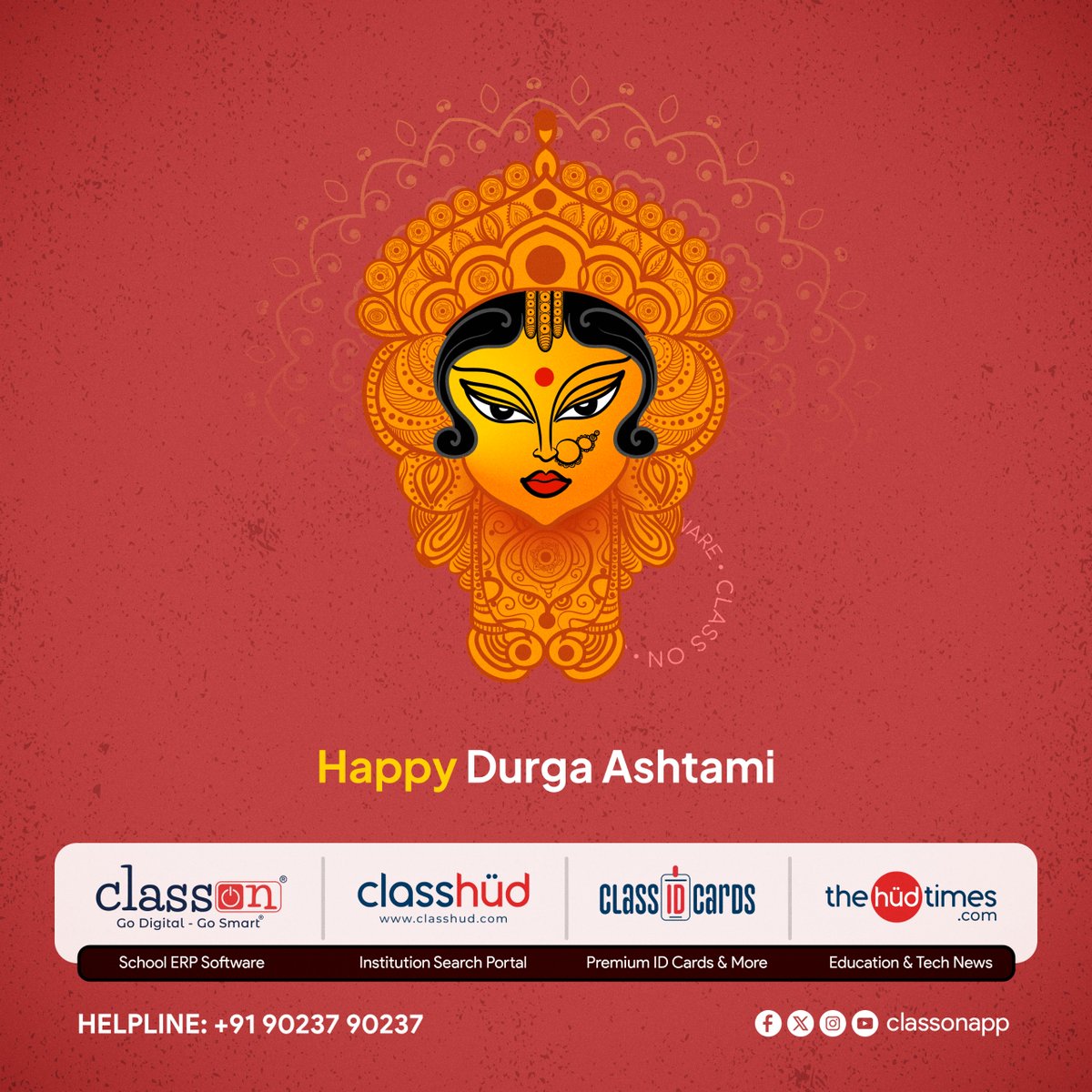 classonapp's tweet photo. "Celebrating the Joy and Spirit of Durga Ashtami ✨

 #DurgaAshtami #FestiveVibes #schoolerpsoftware #ClassON #schoolsoftware https://t.co/Gcg2Zay1S9