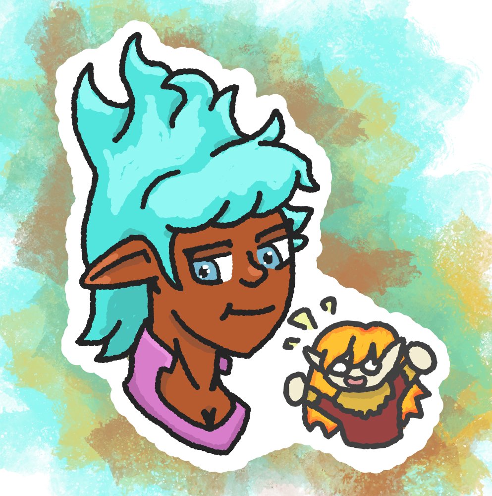 BaffleDoor's tweet photo. Stabtober Day 10: Colour Palette Swap

Nitya &amp; Saoirse

From Gnomes.
#surprisestabtober https://t.co/KqxmYF2cW2