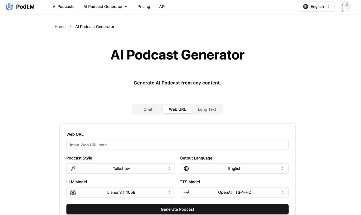 PodLM_AI's tweet photo. Welcome to PodLM - AI Podcast Generator

PodLM is an AI-powered platform that allows you to create high-quality podcasts. Whether you're a content creator, marketer, or podcast enthusiast, PodLM provides the tools to bring your ideas to life

Check it out: https://t.co/pz4Q3Dsitm https://t.co/uIp57koCYe