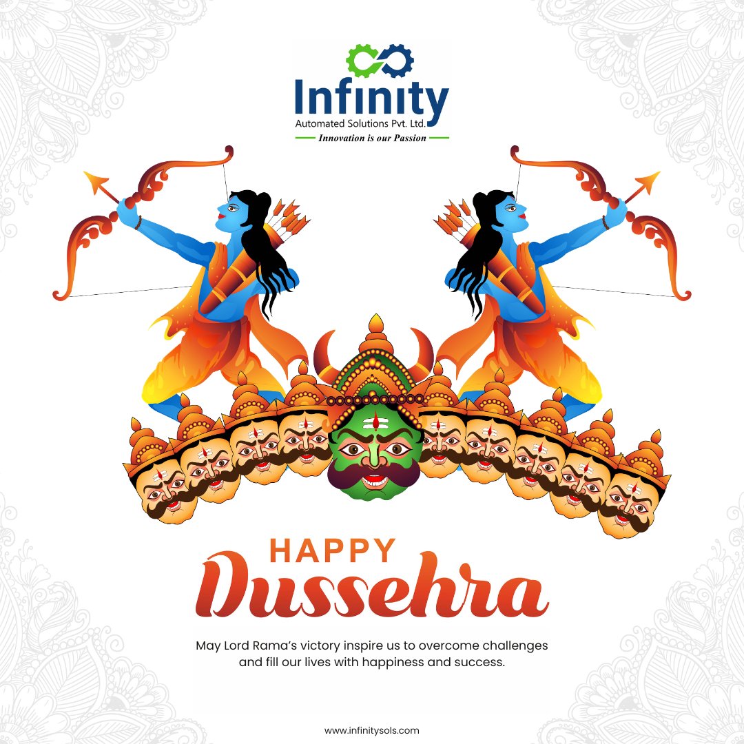 🌟 Wishing Everyone a Happy and Prosperous Dussehra! 🌟

May this festive season bring success, happiness, and new beginnings for all! 🙏✨

#HappyDussehra #VictoryOfGood #Automation #InnovationForIndustries #InfinityAutomatedSolutions