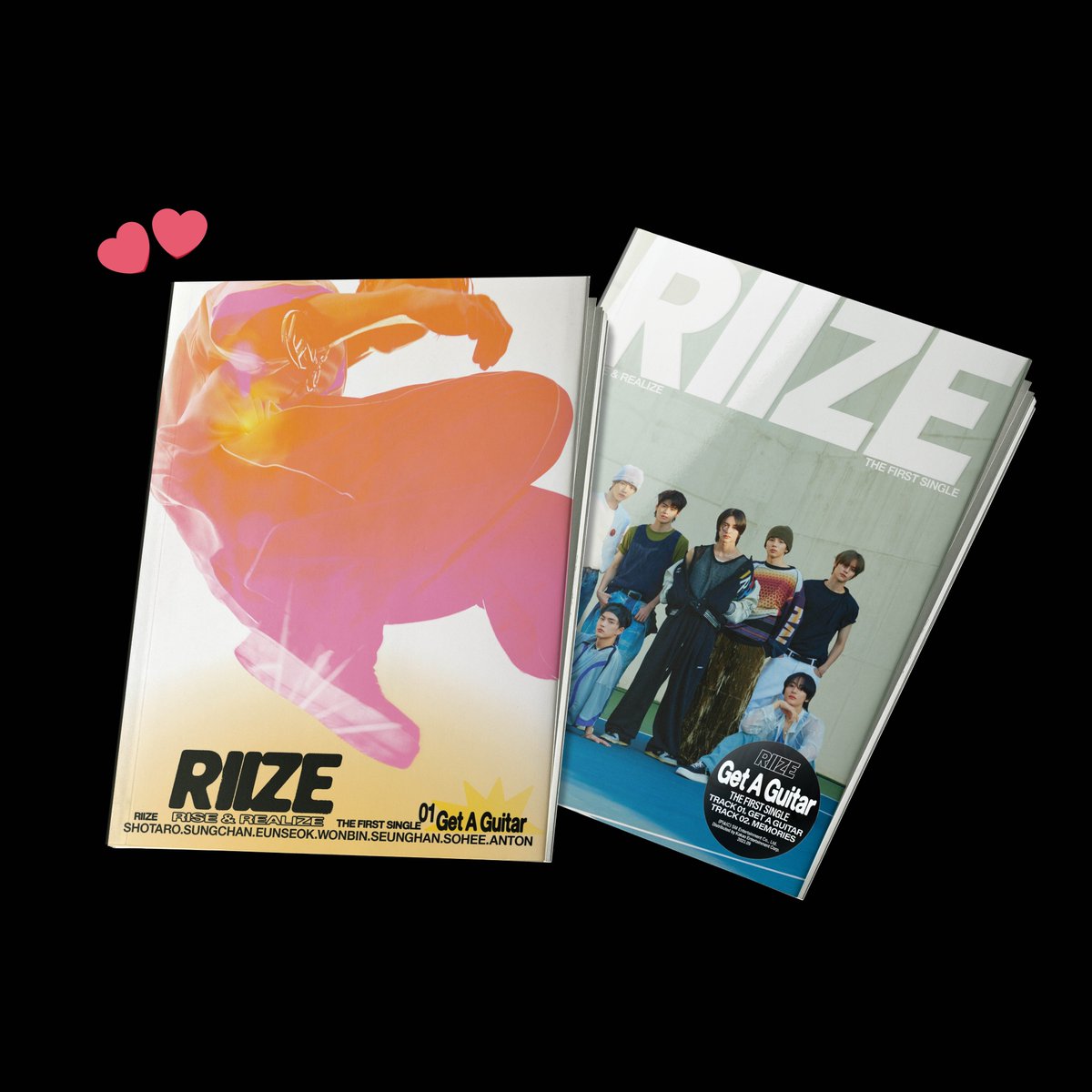 giveaway dalam rangka KINGHAN IS BACK ‼️ >_<

album get a guitar versi yang kiri ini &amp; saldo e-wallet 70K bcs RIIZE IS 7 😝7️⃣ just retweet &amp; like this tweet! aku umumin besok malam, ya. 😆