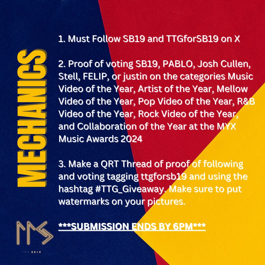 ttgforsb19's tweet photo. GIVEAWAY ALERT!

We will be giving away two (2) TeaM Fair General Admission Tickets. Please see the mechanics below on how to join. Submissions will end at 6PM. Winners will be chosen via wheel of names posted at 7PM.

#TTG_Giveaway #TeaMFair2024 
@SB19Official #SB19 https://t.co/CAT1dkElrH