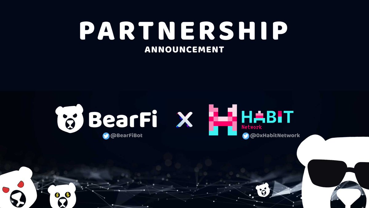 🚀 BearFi x Habit Partnership Announcement! 🐻✨

We’re thrilled to partner with <a href="/0xHabitNetwork/">Habit AI Network</a>, an ecosystem combining {L3 chain} with habit-forming dApps to seamlessly integrate crypto into users' daily routines! 🌐

With a reach of over 5M+ users and millions of monthly