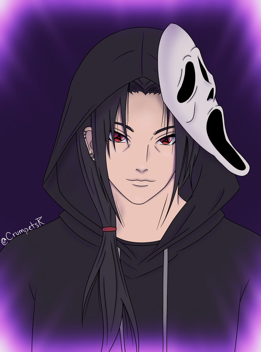 CrumpetsR's tweet photo. It’s spooky season and everybody looks good as Ghostface!  Especially my fav man Itachi! 
#itachi #itachiuchiha https://t.co/pxZwNYuKDj