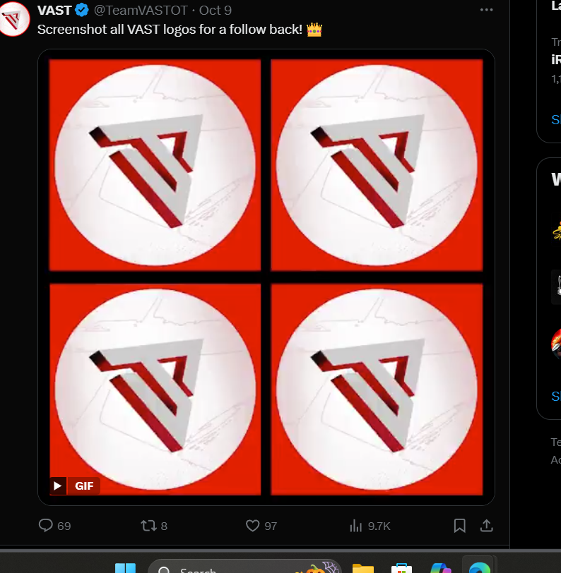 Ju3tinv1's tweet photo. @TeamVASTOT https://t.co/8L4lOe51Di