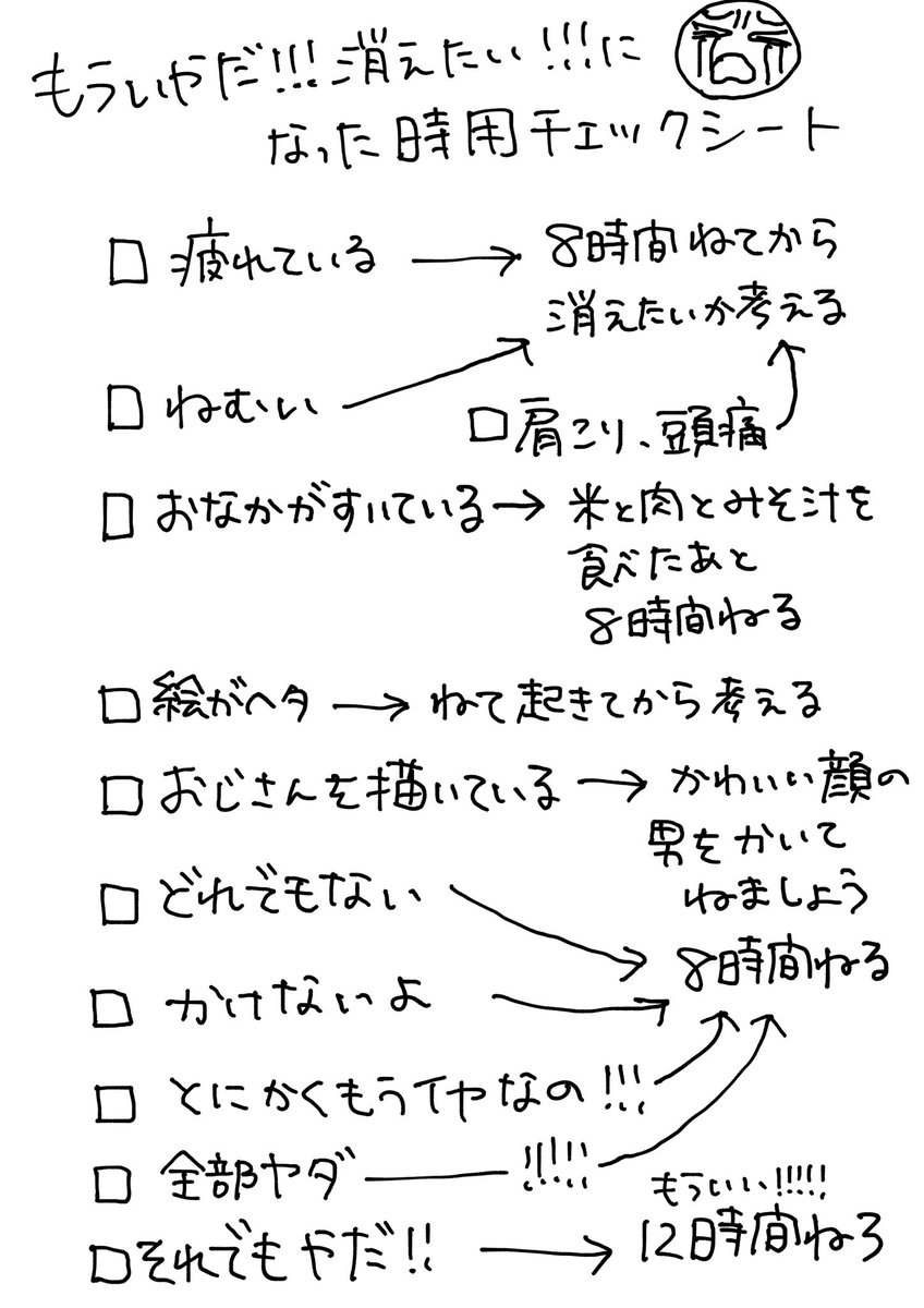 coicobo's tweet photo. 新お嘆きチェックシートだよ https://t.co/EmmBqrfPkW