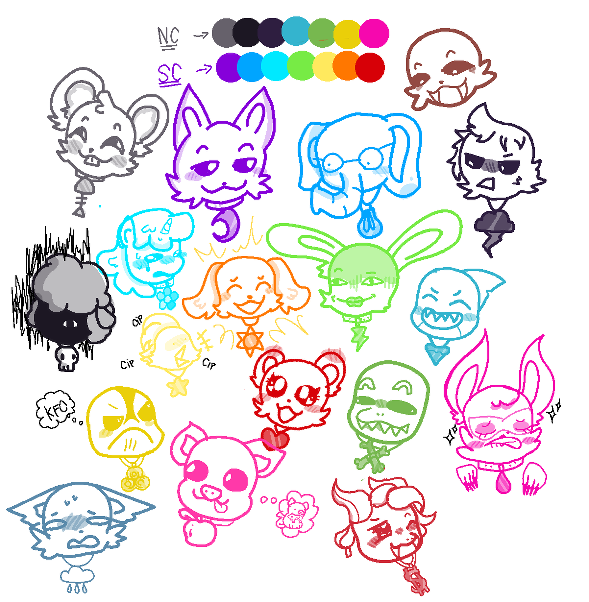 Billthecat321's tweet photo. No context doodle for smiling critters and nightmare critters 

#SmilingCrittersOC 
#SmilingCrittersFanart 
#SmilingCrittersAU
#NightmareCrittersfanart 
#NightmareCritters https://t.co/DpqMfd7U32