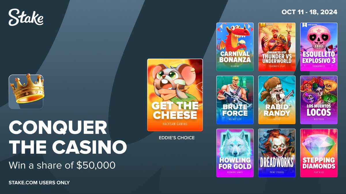Are you ready to Conquer the Casino! ⚔

Share $50,000 every week by playing our new games 💪🏻

Hold the first position on the Lucky Wins or Big Wins leaderboards after one week on any qualifying game to score yourself big prizes 🏆

🔗: bit.ly/3Tw7kW1