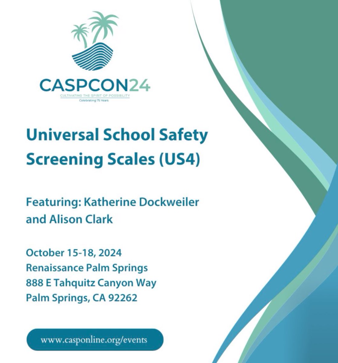 Dr. Katie Dockweiler (@k_dockweiler) on Twitter photo Join us Thursday, October 17, 4:15pm-5:15pm to talk universal screening for school safety using the Universal School Safety Screening Scales (US4). TY California Association of School Psychologists for hosting these critical sessions! <a href="/1BillionLives/">Riverside Insights</a> #schoolsafety #CASPCON24 Join us Thursday, October 17, 4:15pm-5:15pm to talk universal screening for school safety using the Universal School Safety Screening Scales (US4). TY California Association of School Psychologists for hosting these critical sessions! <a href="/1BillionLives/">Riverside Insights</a> #schoolsafety #CASPCON24