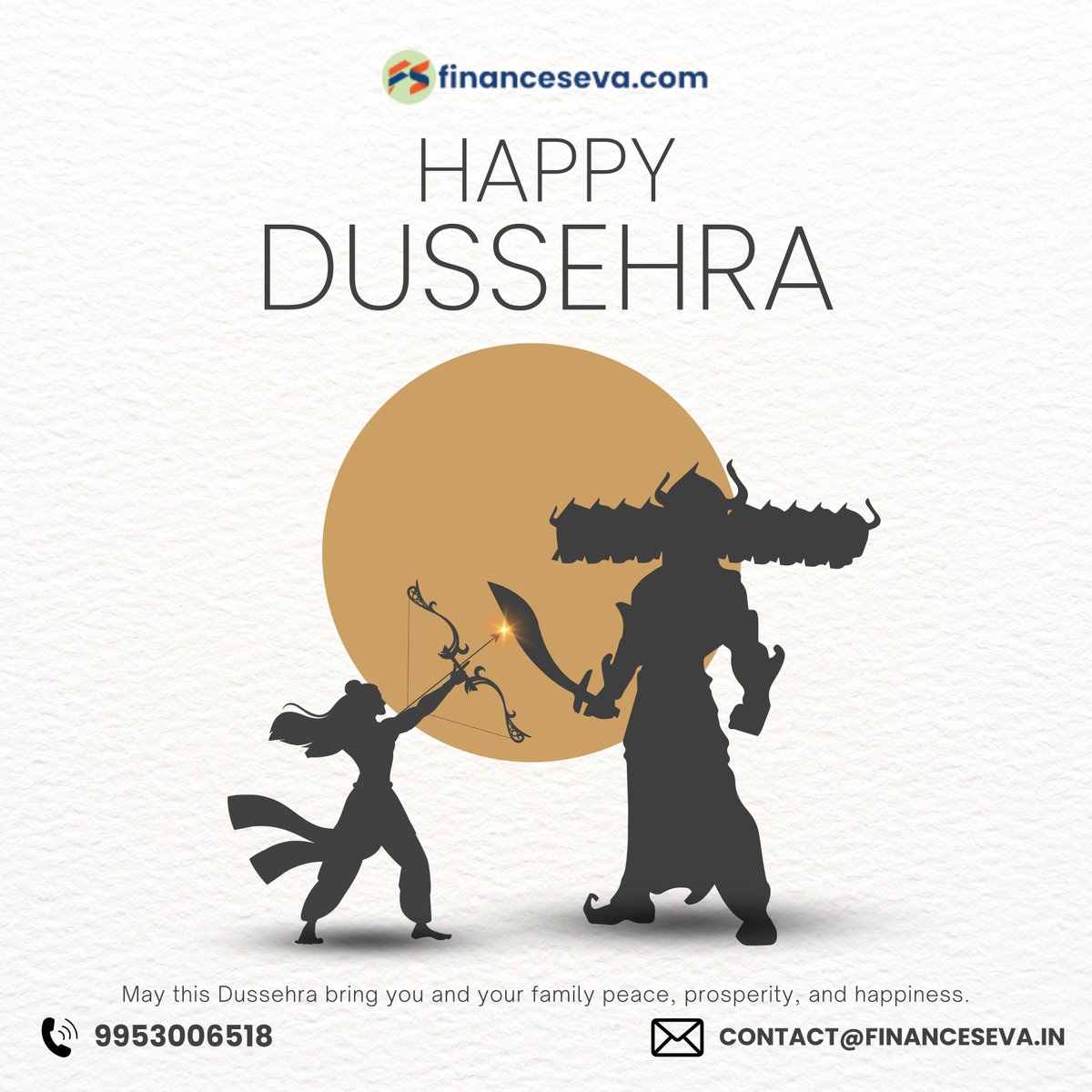 Wishing everyone strength to conquer challenges and embrace success. Let’s celebrate the triumph of good over evil this 
financeseva.com

#Dussehra! 🏹🔥 #VictoryOfGood #HappyDussehra #FestiveVibes #महानवमी