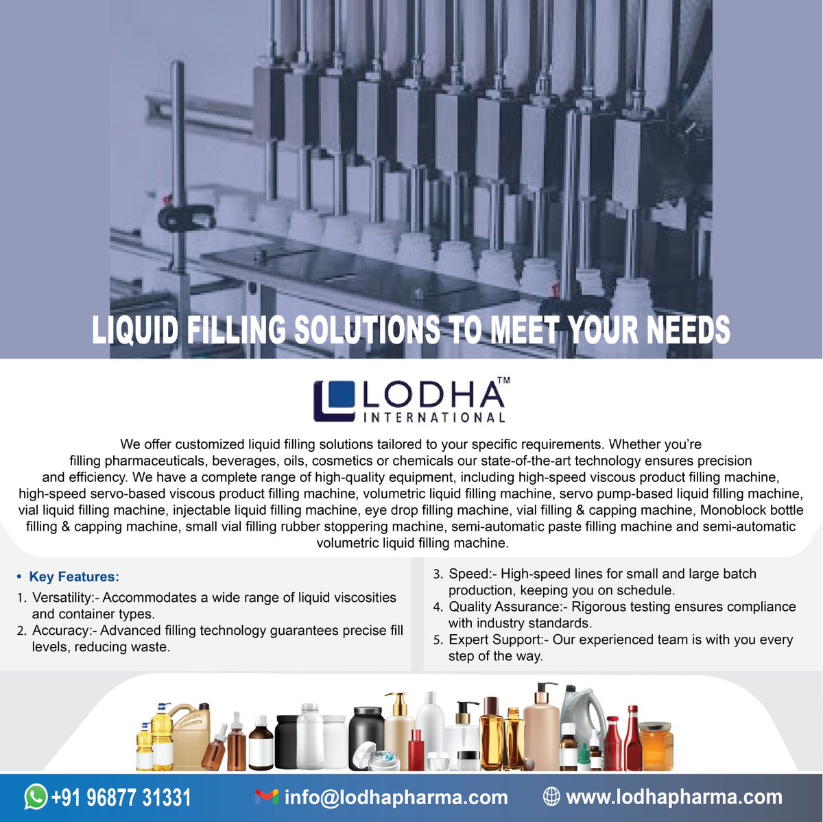 lodhaint's tweet image. Liquid Filling Solutions.

📨: info@lodhapharma.com
📲: +91 96877 31331
🌍: lodhapharma.com

#liquidfilling #liquidfillingmachine #liquidfill #liquidfillingmachineprice #bestliquidfillingmachine #packagingmachinery #liquidfillingexporter #liquidfillingindia