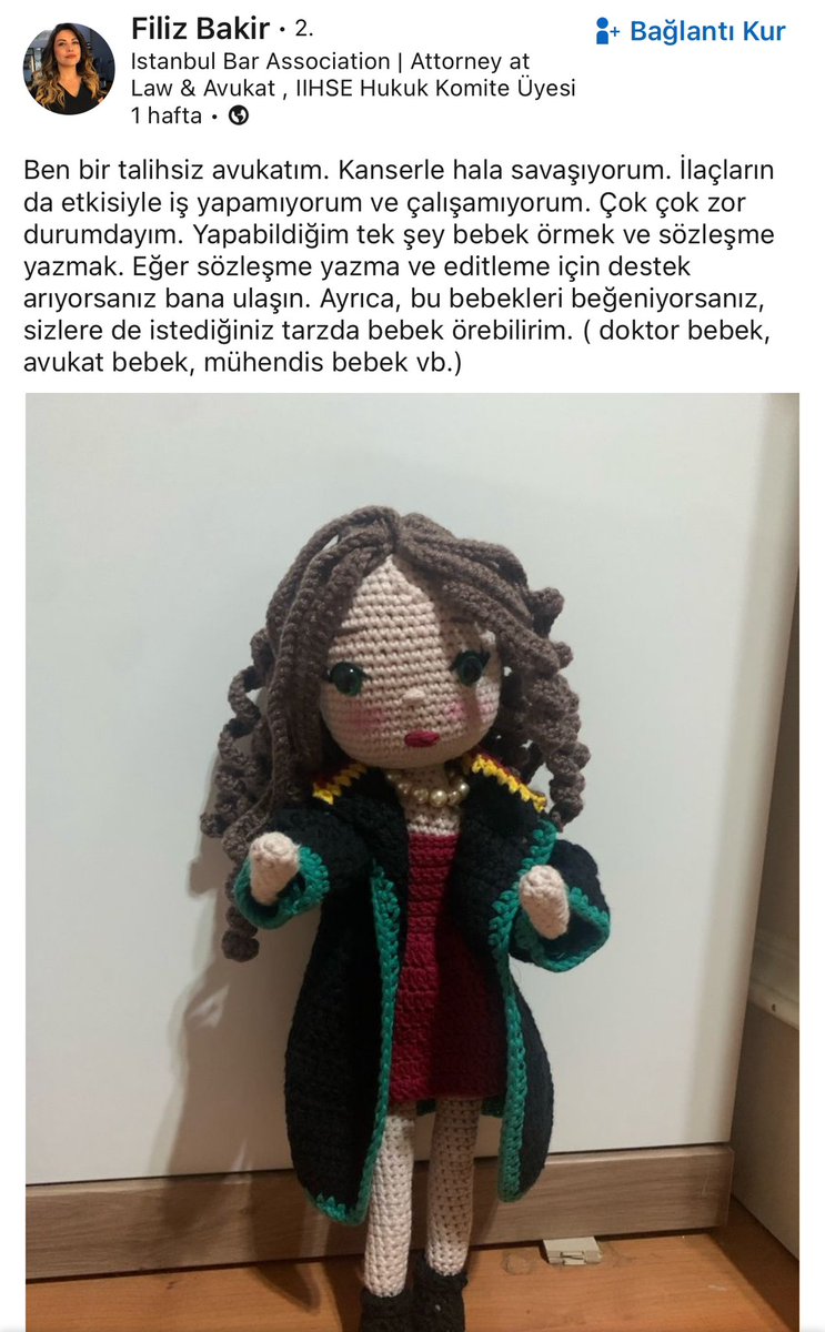 Linkedlnda karşıma çıktı.. görünce derinden üzüldüm ama birbirimize destek olabileceğimizi düşünüyorum.. Bence bebek çok tatli, sözleşme yazma ve editleme için de destek olabilirmiş sevgili meslektaşımız. 

Kendisine lütfen destek olalım💜 ve yaygınlaştıralım 🙏 profili :