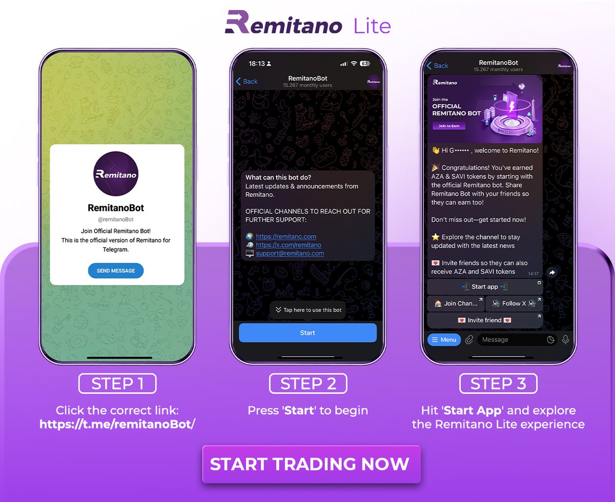 remitano's tweet image. Learn how to set up Remitano Lite, deposit crypto on your Telegram, and make faster trades—all from your Telegram app.

#RemitanoLite #CryptoExplainer #Telegram