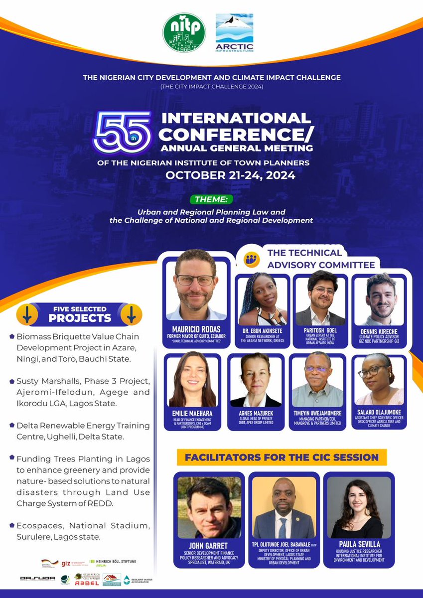 PRESENTING THE TOP SELECTED PROJECTS 

Having received 15 projects across Nigeria from May till August 2024. 
The Technical Advisory Committee meticulously selected five projects.

The selected projects are outlined in the poster: